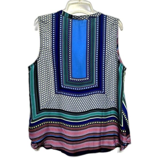 Brixon Ivy Tank Top Blouse Blue Black Loose Flowy Fit Button Up Woman sz XL - Picture 7 of 7